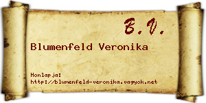 Blumenfeld Veronika névjegykártya